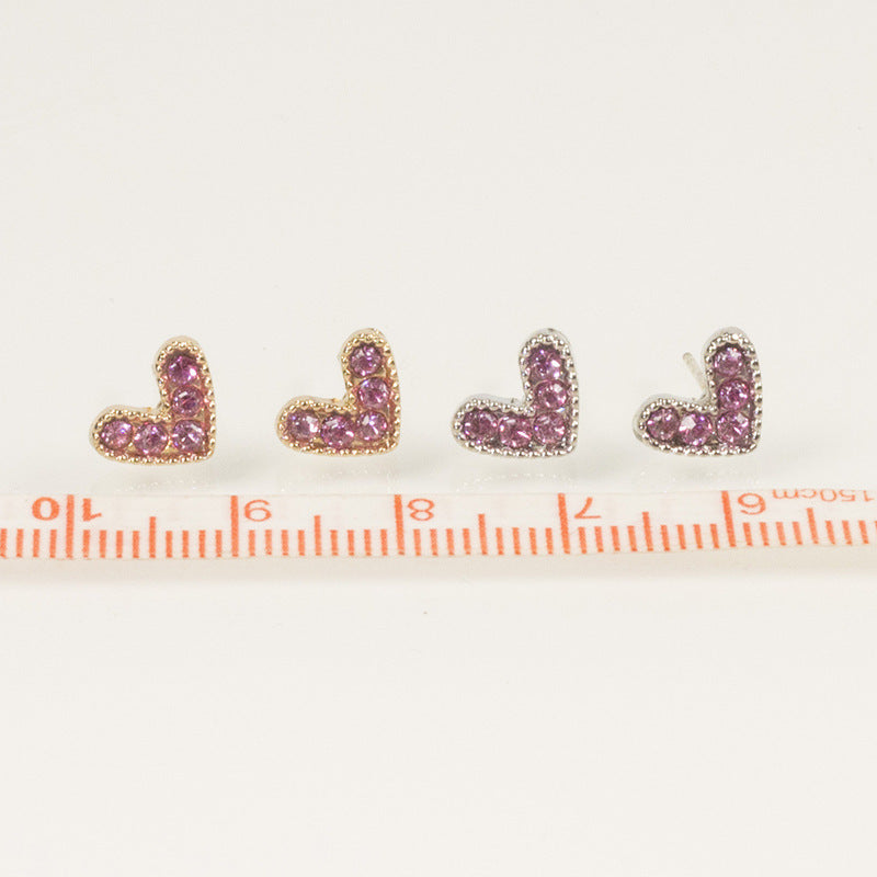 Love Heart Charm Small Stud Earrings