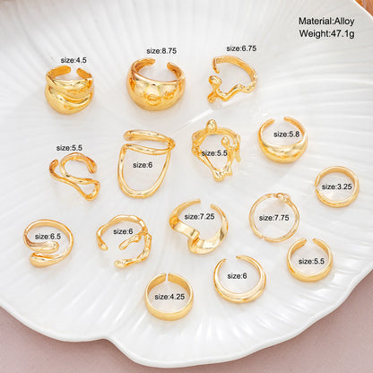 Drop Glossy Suit Piece Set Personality Creative Trend Rings