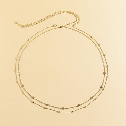 Popular Design Sexy Vintage Double-Deck Summer Beach Metal Waist Chain