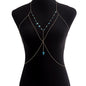Sexy Cross Stone Beads Body Chains Bikini Belly Bra for Women