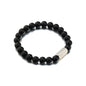 Stainless steel engraved beaded bracelet