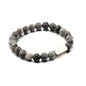 Stainless steel engraved beaded bracelet