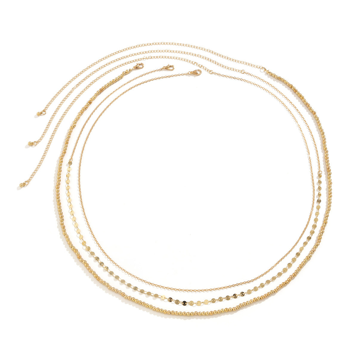 Sexy Geometric Sequins Metal Beads Belly Rings Waist Chain