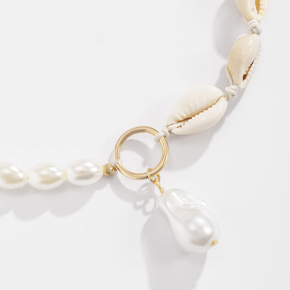 Handmade Women Pearl Necklace Natural Shell Necklace Jewelry