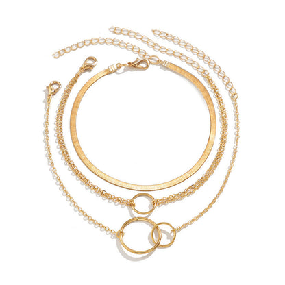 Geometric Double Circle Foot Bracelet