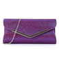 V-shaped metal strip flashing fashion evening bag