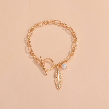 Leaf Charm Chain Bracelet