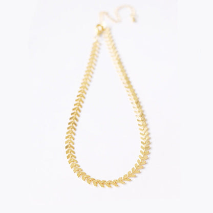 Wheat Peace Olive Leaf Necklace