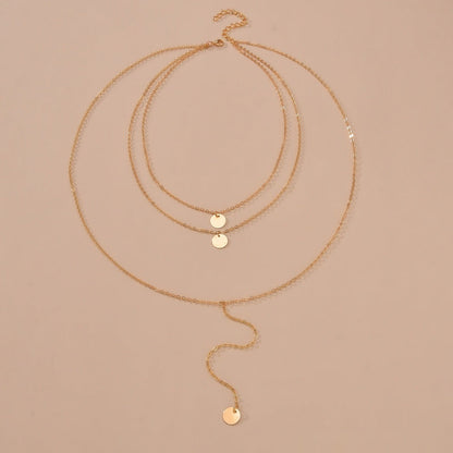 Coin Chain Pendant Sequins Multi Layers Necklaces