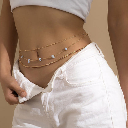 Stone Bead Waist Chain Hip Hop Metal Body Chain