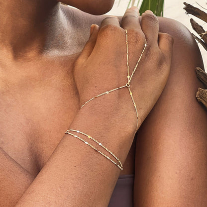 Multi-layer Sequin Chain Ring Bracelet