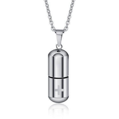 Steel Pill Perfume Bottle Neck Accessories Necklaces