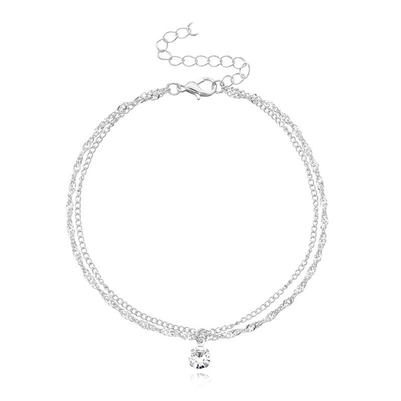 Bohemian Layered Tassel Anklet Summer Beach Anklets Chain