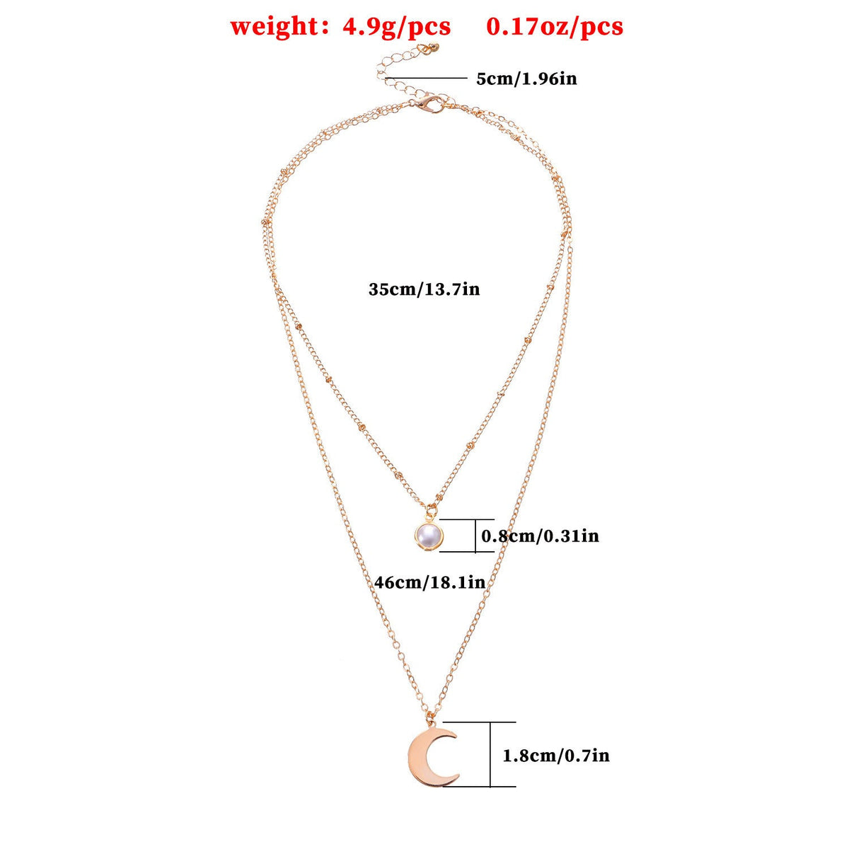 Moon Pearl Pendant Necklaces