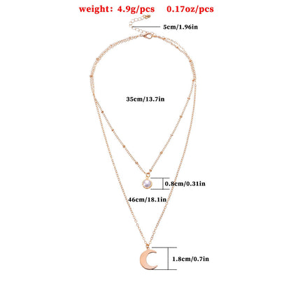 Moon Pearl Pendant Necklaces