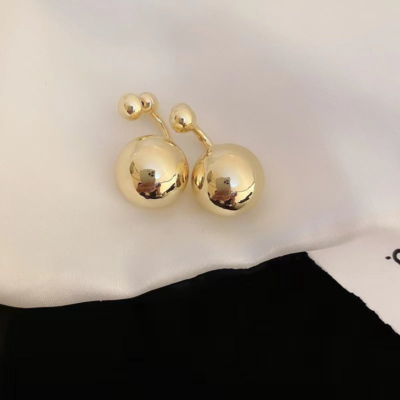 Round Beads Metallic Earrings