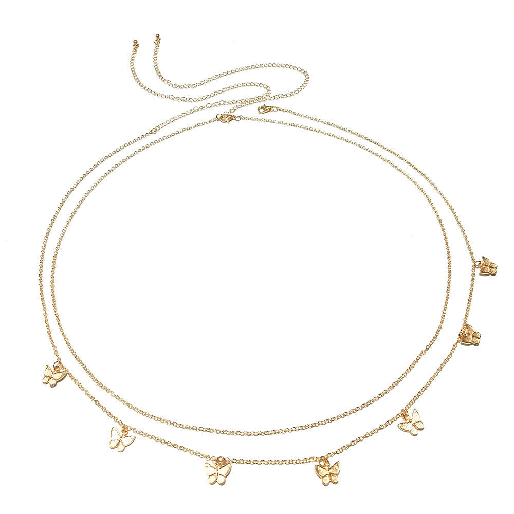 Mini Butterfly Pendant Waist Chain Elegant Waist Belly Chain