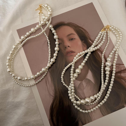 Retro Twisted Link Pearl Choker Dainty Vintage Necklace