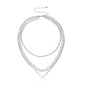 Layer Pearl Chain Choker Necklace Vintage