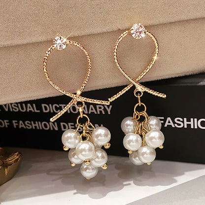 Long Tassel Pearl Drop Earrings