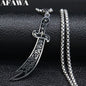 Men's Imam Ali Ibn Abi Sword Stainless Necklaces
