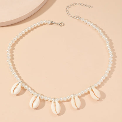Bohemian Versatile Natural Shell Pearl Pendant Necklace for Women