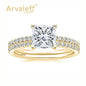 Women's Sier Inlaid 2 Karat Square Rings
