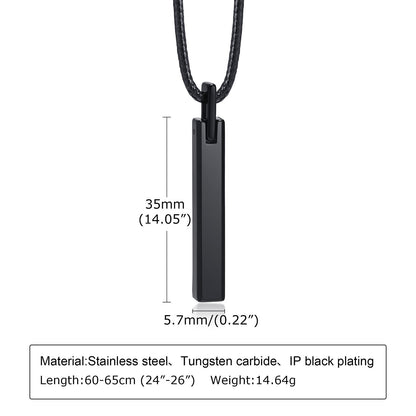Men's Glossy Tungsten Steel Plain Long Wax Pendants