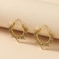 Carved Female Temperament Alloy Geometric Ear Clip Earrings