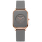 Casual square-shaped, elegant quartz silicone strap student watches.