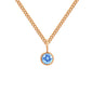 Stainless Steel Necklace With Diamond Birthstone Pendant