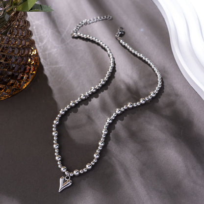 Heart Pendant Beaded Necklace