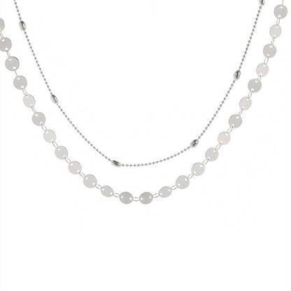 Women Charm Choker Necklace Double Layer