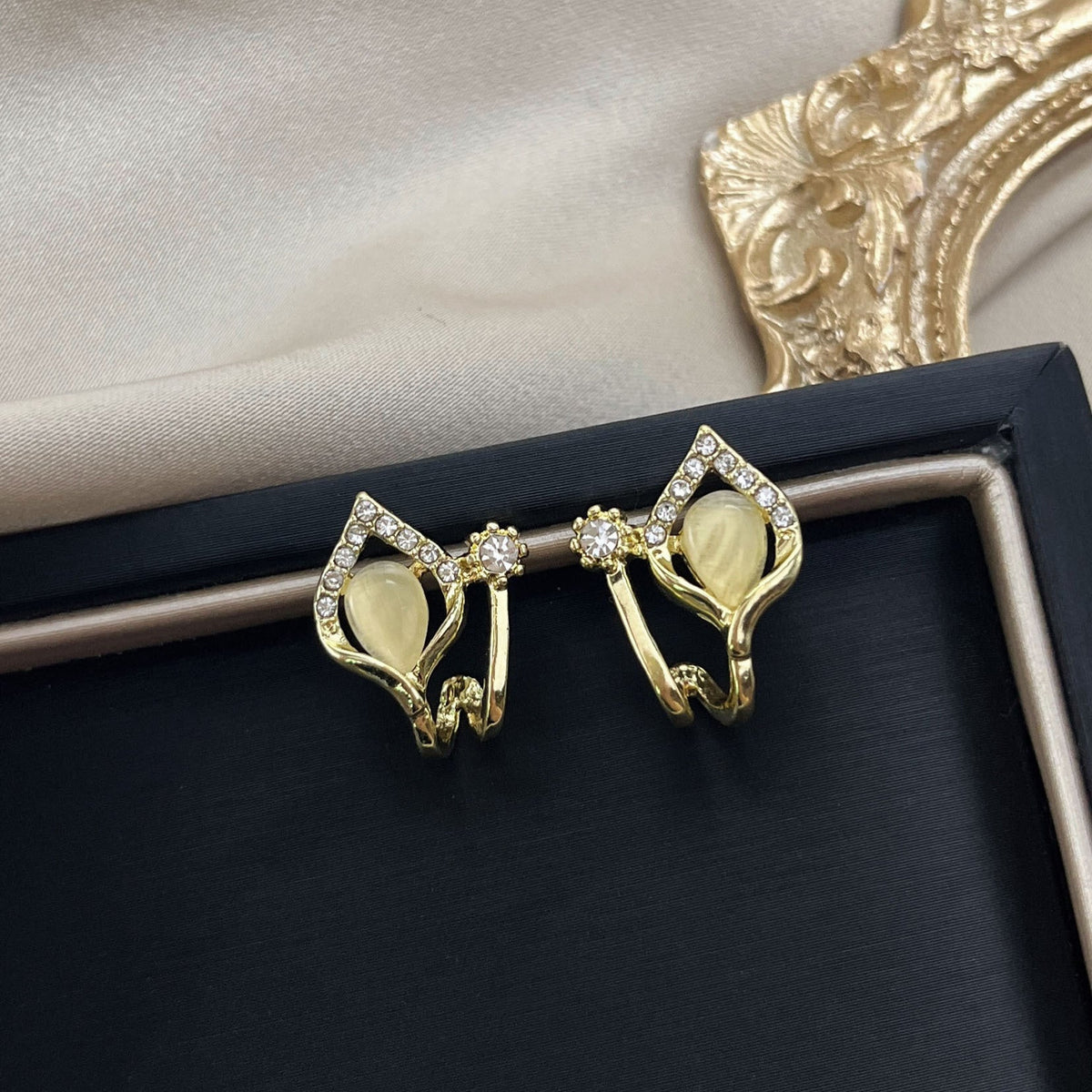 Geometric Opal Stud Earrings