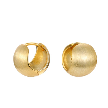Women's Sier Brushed Matte Texture Ball Simple Earrings