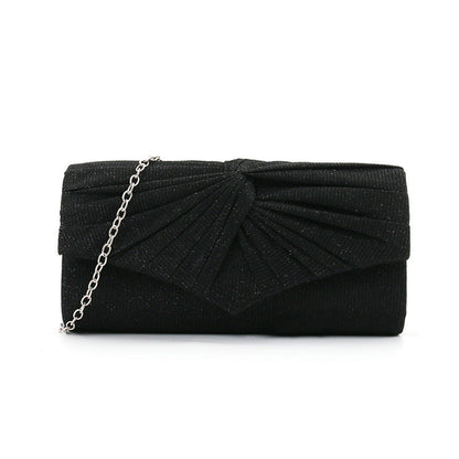 Pleated lace women's bag, solid color Clutch handbag