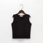 Bottoming sleeveless suspender sports midriff-baring vest