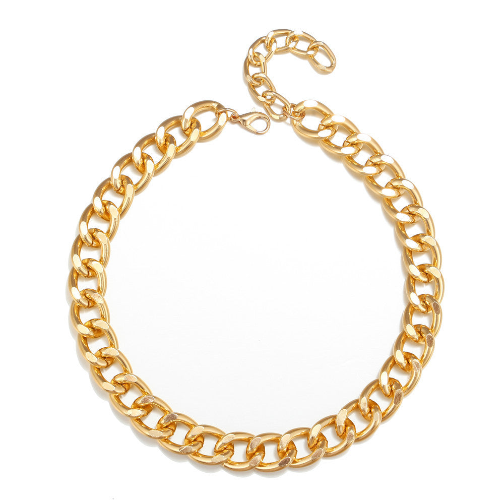 Exaggerated Metal Aluminum Thick Necklace for Women