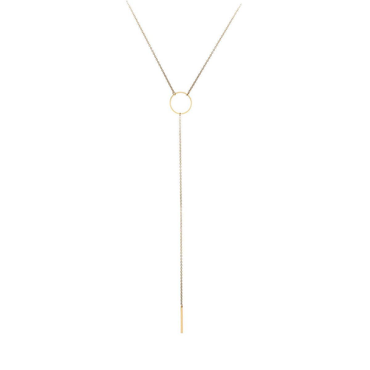 Long Thin Chain Bar Pendant Necklaces
