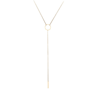 Long Thin Chain Bar Pendant Necklaces