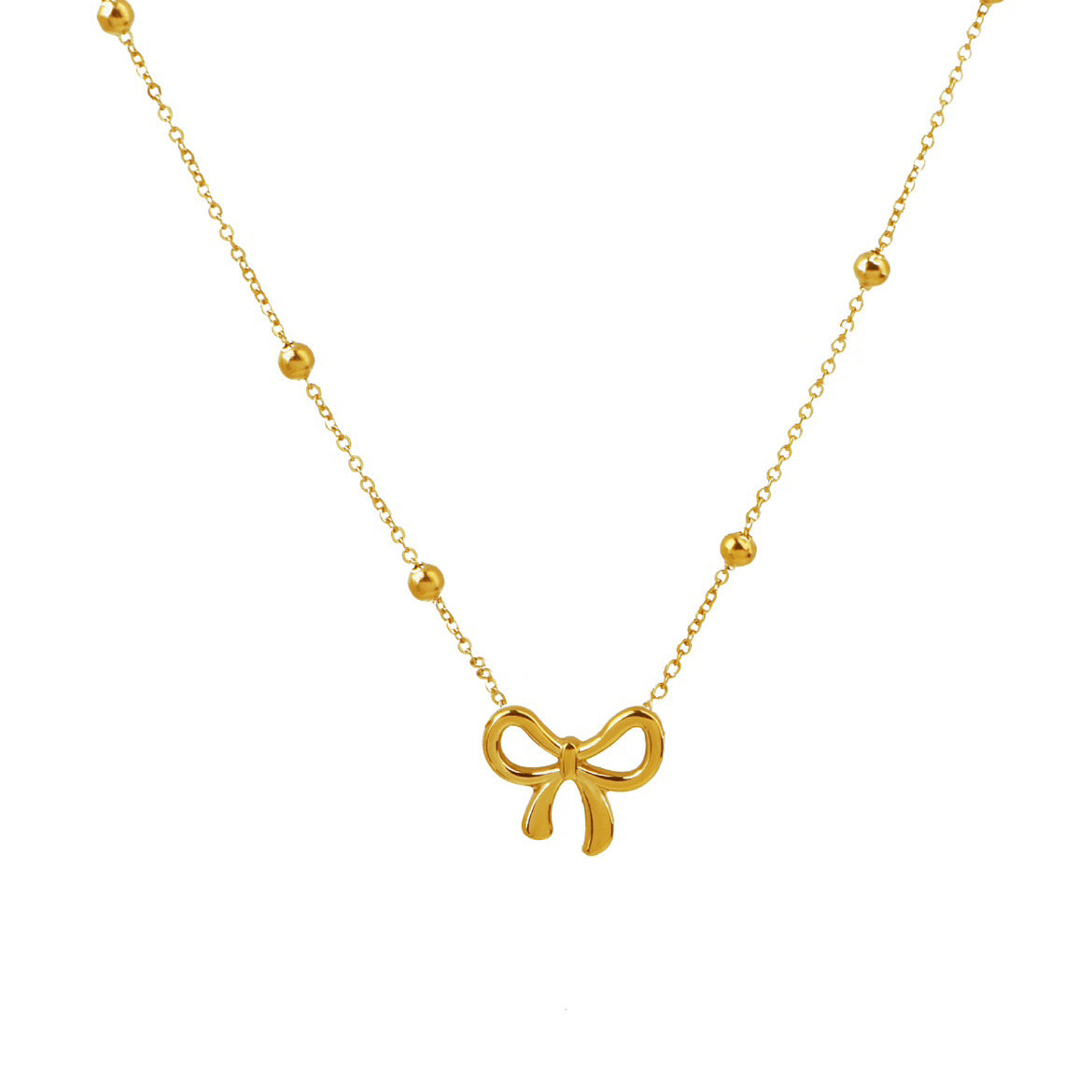 Women's Bow Titanium Steel For Gold Starry Necklaces