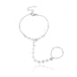 Geometric Sequined Metal Finger Ring Bracelet