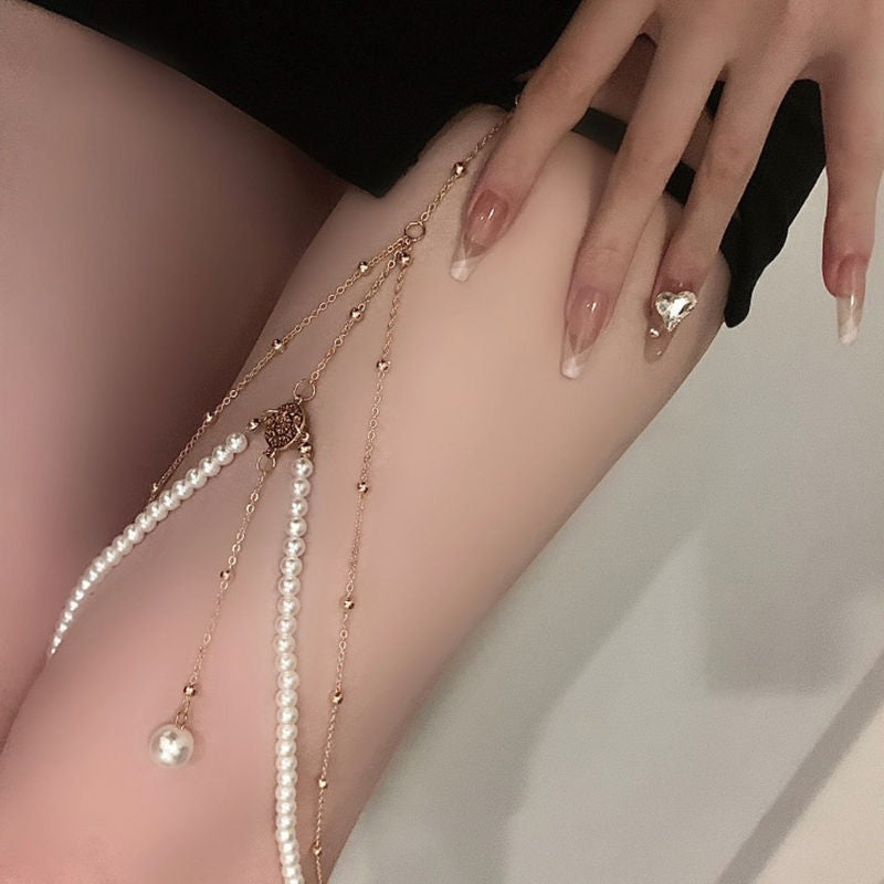 Multilayer Pearl Chain Body Chain Jewelry Body Chain
