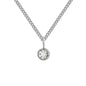 Stainless Steel Necklace With Diamond Birthstone Pendant
