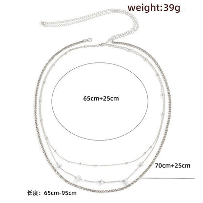 Stone Bead Waist Chain Hip Hop Metal Body Chain