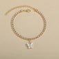 Shiny Rhinestone Chain Butterfly Ankle Jewelry