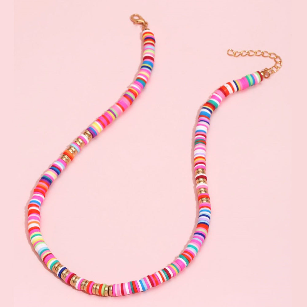 Colorful Polymer Clay Short Necklace
