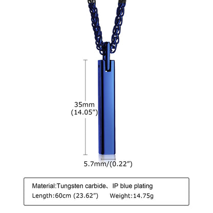 Men's Glossy Tungsten Steel Plain Long Wax Pendants