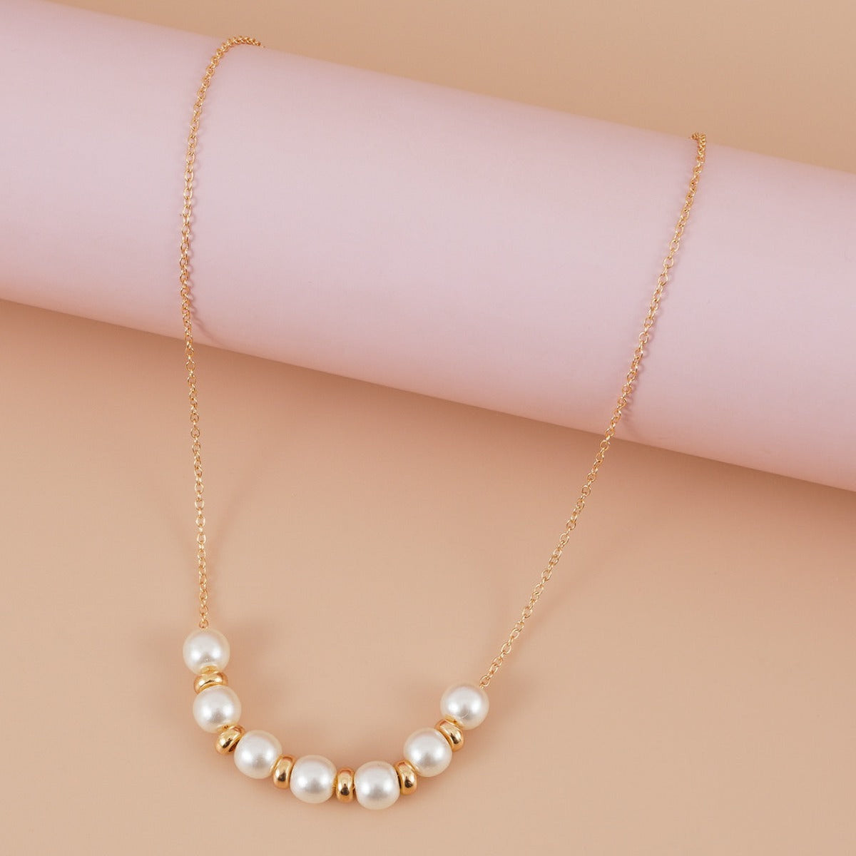Thin Chain Pearl Necklace