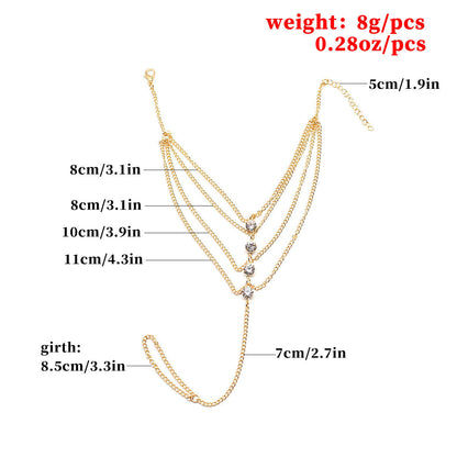 Crystal Tassel Chain Anklet Jewelry